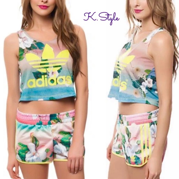 Adidas Farm Floralina Floral Tank Shorts,All Products : American Fashion Style Bags On Sale